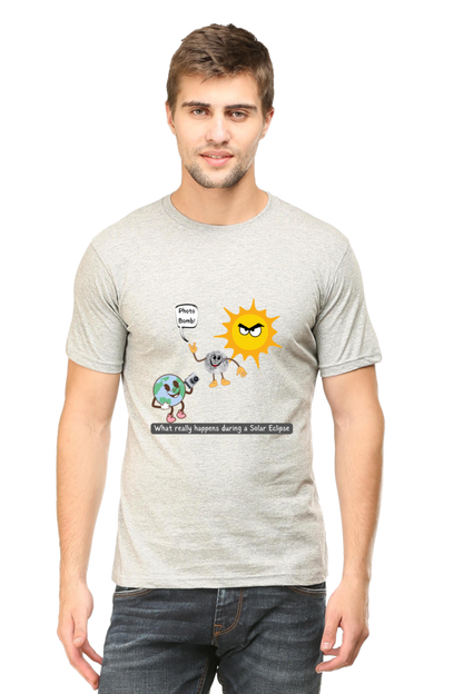 Round Neck Half Sleeve T-Shirt - Solar Eclipse