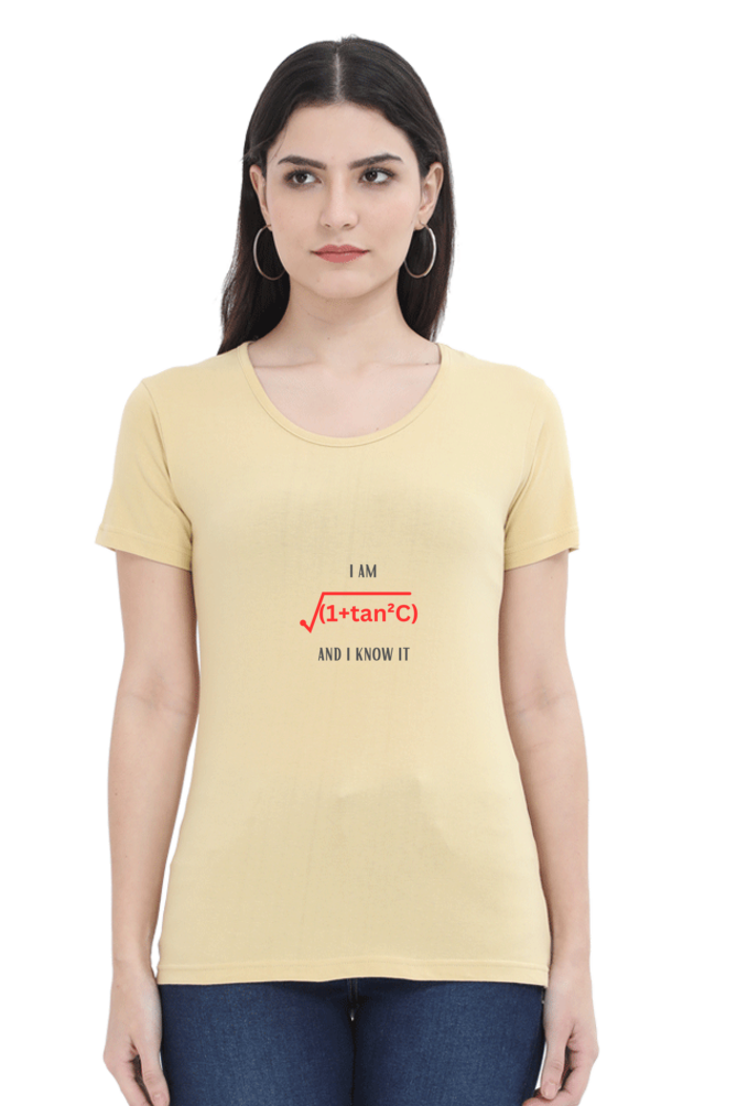 Round Neck Half Sleeve T-Shirt - I am sexy and I know it