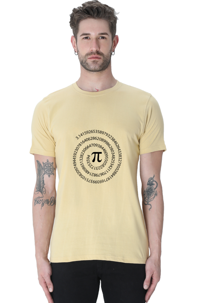 Round Neck Half Sleeve T-Shirt - Pi Number Math T-Shirt