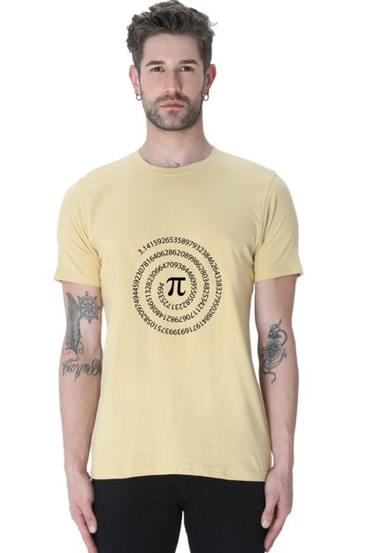 Round Neck Half Sleeve T-Shirt - Pi Number Math T-Shirt