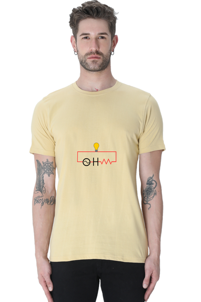 Round Neck Half Sleeve T-Shirt - OHM (Ω)