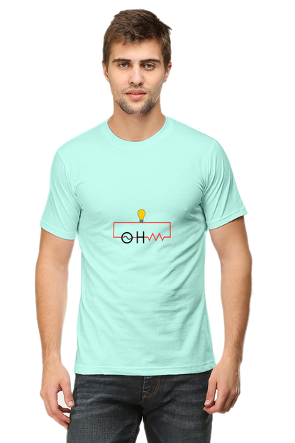 Round Neck Half Sleeve T-Shirt - OHM (Ω)