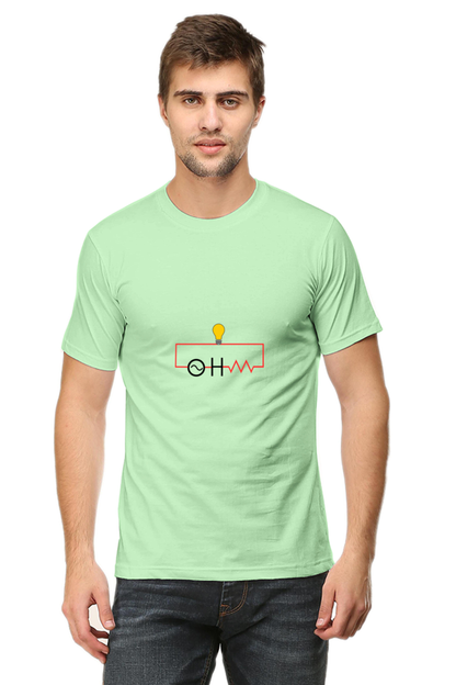 Round Neck Half Sleeve T-Shirt - OHM (Ω)