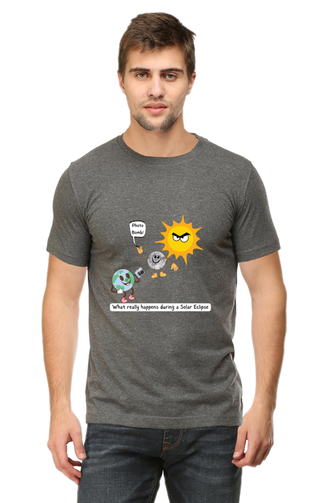 Round Neck Half Sleeve T-Shirt - Solar Eclipse