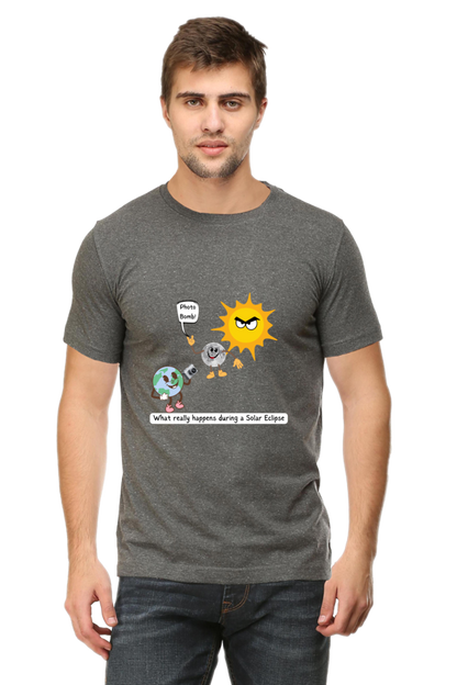 Round Neck Half Sleeve T-Shirt - Solar Eclipse