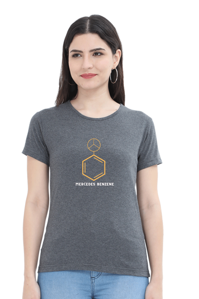 Round Neck Half Sleeve T-Shirt - Mercedes Benzene