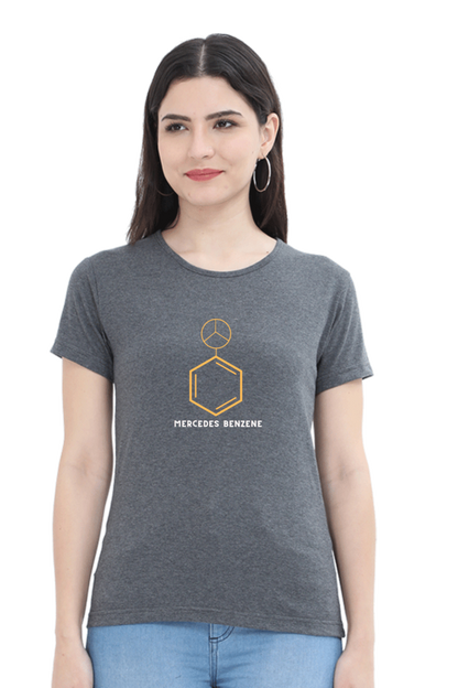 Round Neck Half Sleeve T-Shirt - Mercedes Benzene