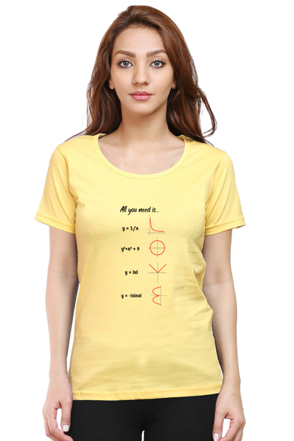 Round Neck Half Sleeve T-Shirt - All You Need is Love