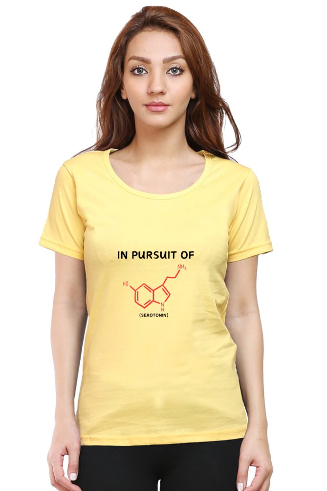 Round Neck Half Sleeve T-Shirt -In Pursuit of Happiness (Serotonin)