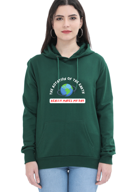 Unisex Hooded SweatShirt Regular Fit- The Rotation of The Earth Really Makes My Day, Physics T-Shirt