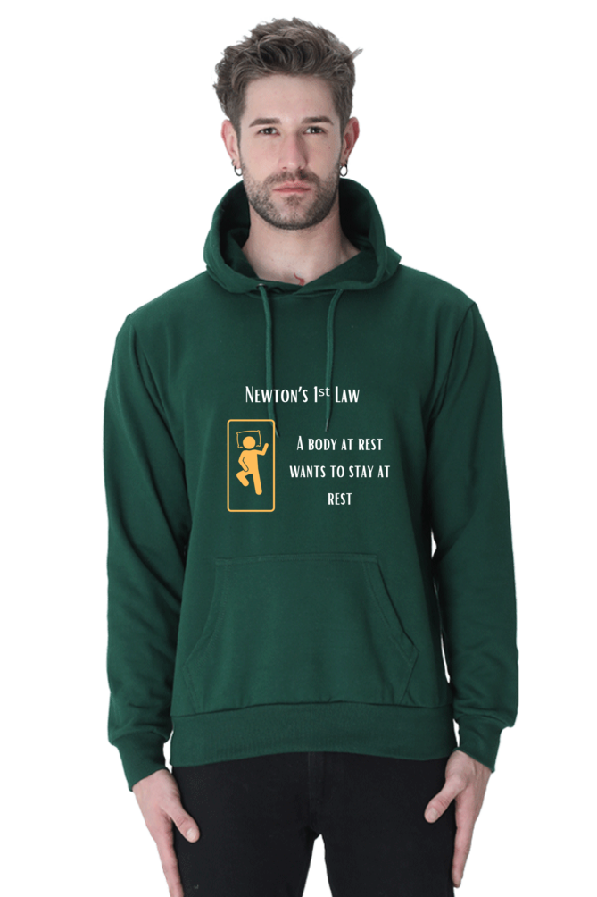 Unisex Hooded SweatShirt Regular Fit - Newton’s First Law, Physics T-Shirt