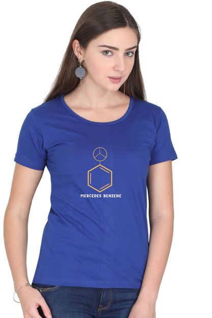 Round Neck Half Sleeve T-Shirt - Mercedes Benzene