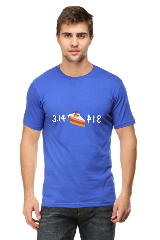 Round Neck Half Sleeve T-Shirt - Pi or Pie Math T-Shirt