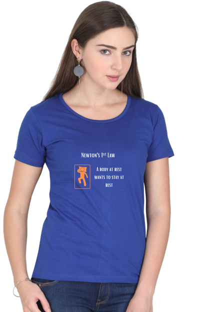 Round Neck Half Sleeve T-Shirt - Newton's First Law