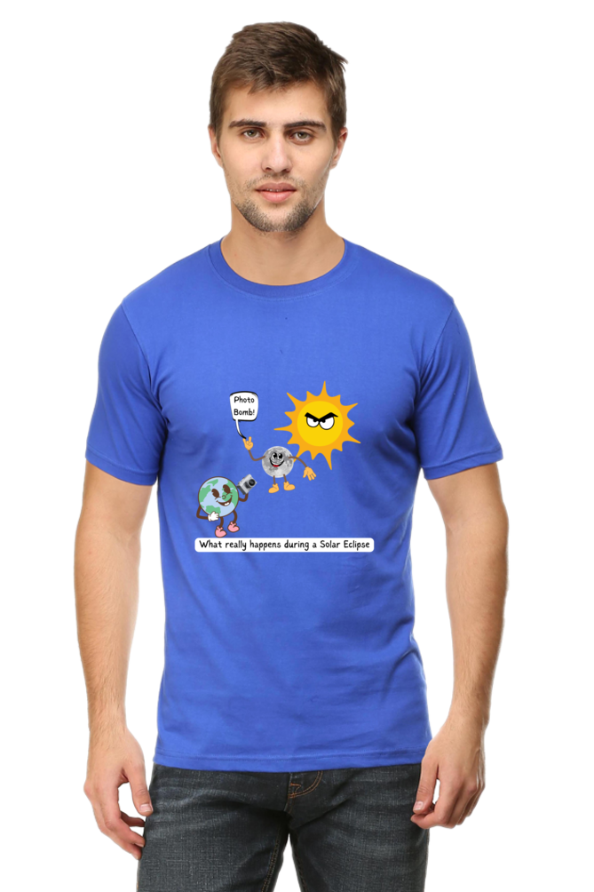 Round Neck Half Sleeve T-Shirt - Solar Eclipse