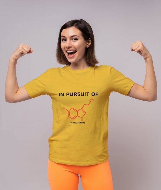 Round Neck Half Sleeve T-Shirt -In Pursuit of Happiness (Serotonin)