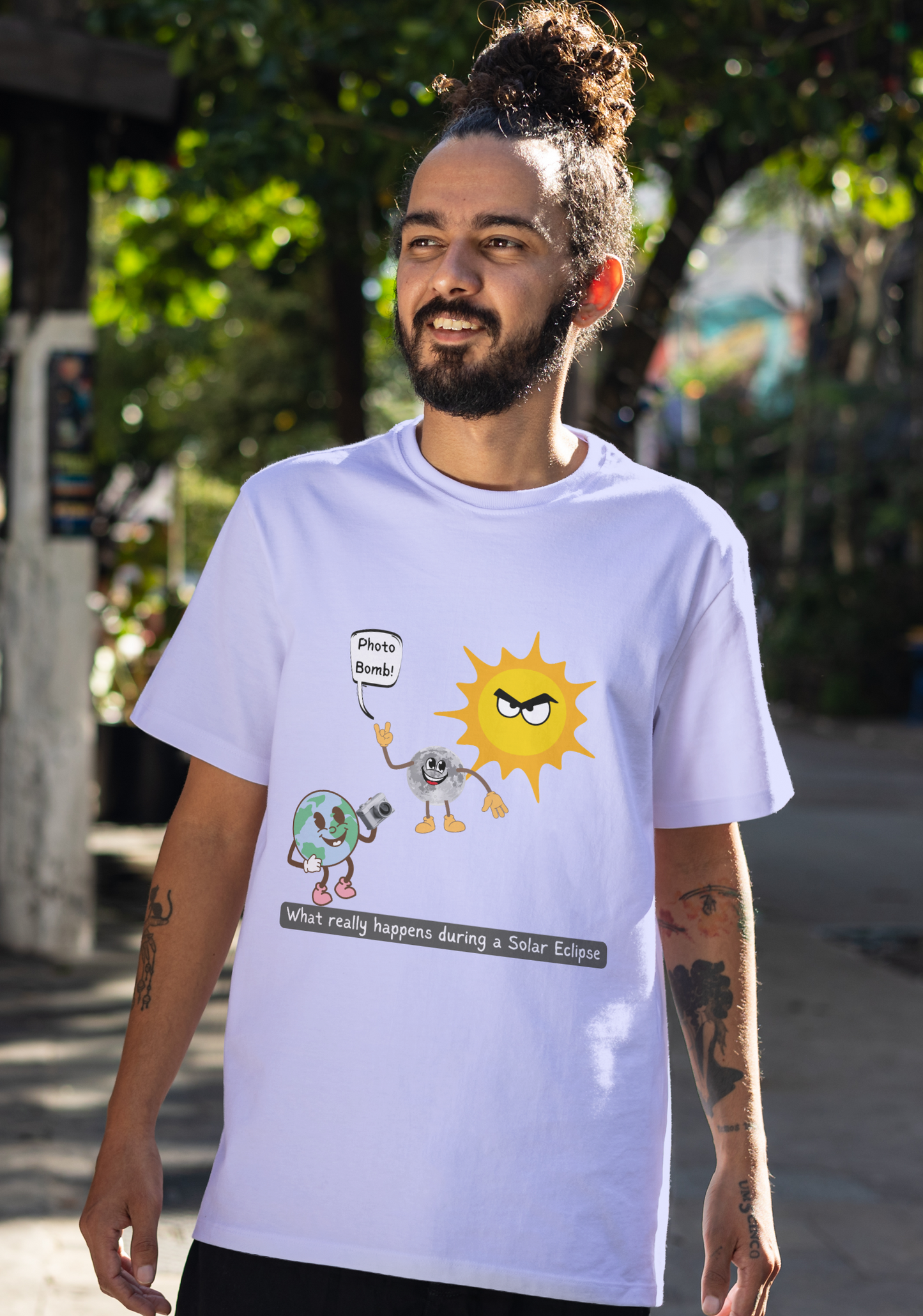 Round Neck Half Sleeve T-Shirt - Solar Eclipse